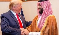 پرواز اف 35 در مراسم استقبال ترامپ از بن‌سلمان