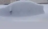 خانه‌های این روستا زیر برف مدفون شد!
