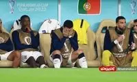 چهره درهم و آشفته رونالدو روی نیمکت‌ پرتغال 
