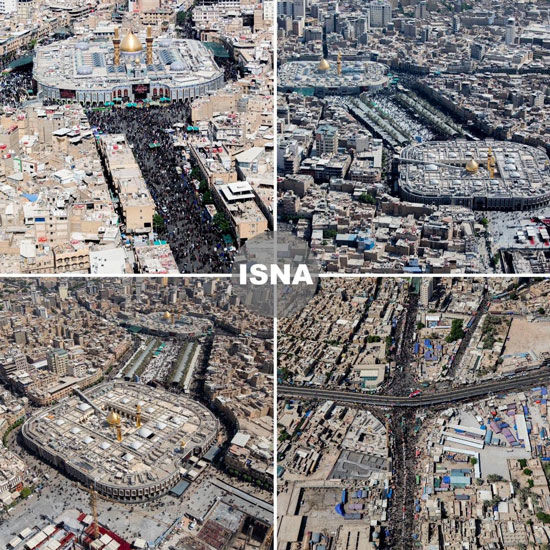 تصاویر هوایی از کربلا دو روز مانده تا اربعین