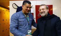 عکس یادگاری لاریجانی در رختکن صبا