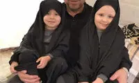 قالیباف و دو نوه اش در پیاده روی اربعین