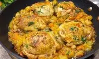 طرز پخت یک شام خوشمزه و لذیذ با 5 عدد ران مرغ