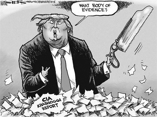 کاریکاتور: ترامپ با اسناد قتل خاشقچی چه کرد؟!