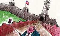 سلفی ترامپ با دیوار بزرگ آمریکا!