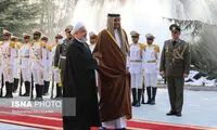 استقبال رسمی رییس جمهور از امیر قطر