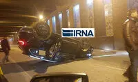 واژگونی تیگو ۵ در در زیرگذر میدان حسن‌آباد