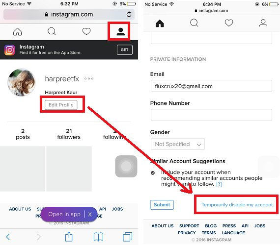چگونه اکانت اینستاگرام خود را موقتا حذف کنیم؟