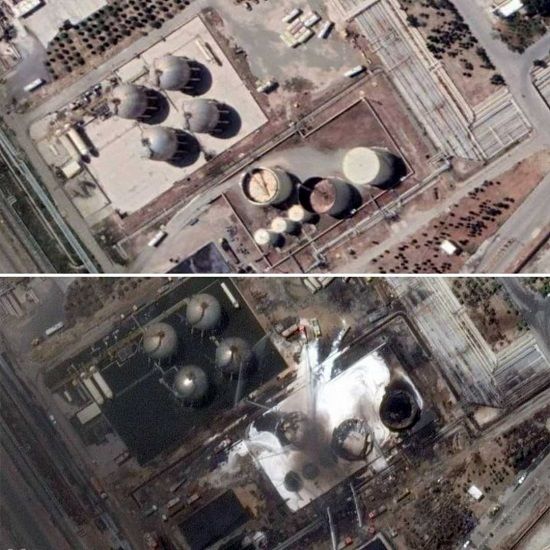 تصویر ماهواره‌ای از قبل و بعدِ حریق پالایشگاه
