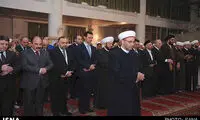 عکس: حضور بشار اسد در نماز عید قربان