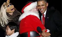 عکس: اوباما در کنار بابانوئل