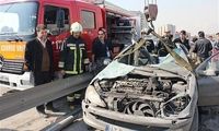 عکس: تصادف شدید 206 در بزرگراه بابایی