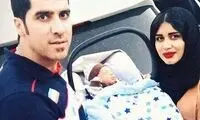 سلفی والیبالیست معروف با نوزادش!
