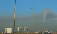تصویری وحشتناک از چتر آلودگی بر سر آسمان