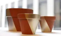 تزئین گلدان با چسب کارتون و اکرلیک