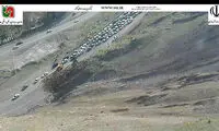 ریزش سنگ در جاده چالوس