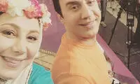 عکس بهنوش بختیاری در کنار عمو پورنگ