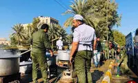 پخت نذری مقابل سفارت آمریکا در بغداد