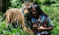 عجیب ترین دوستی انسان و ببر بنگال +عکس
