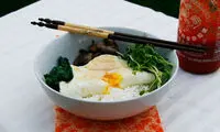 آشپزی چینی؛ خوراک برنج با چغندر برگی