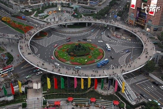 پل عابر پیاده دایره‌ای در چین