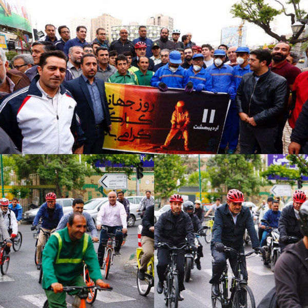 رکابزنی حناچی با کارگران شهرداری تهران
