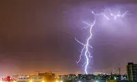 رعد و برق در آسمان تهران