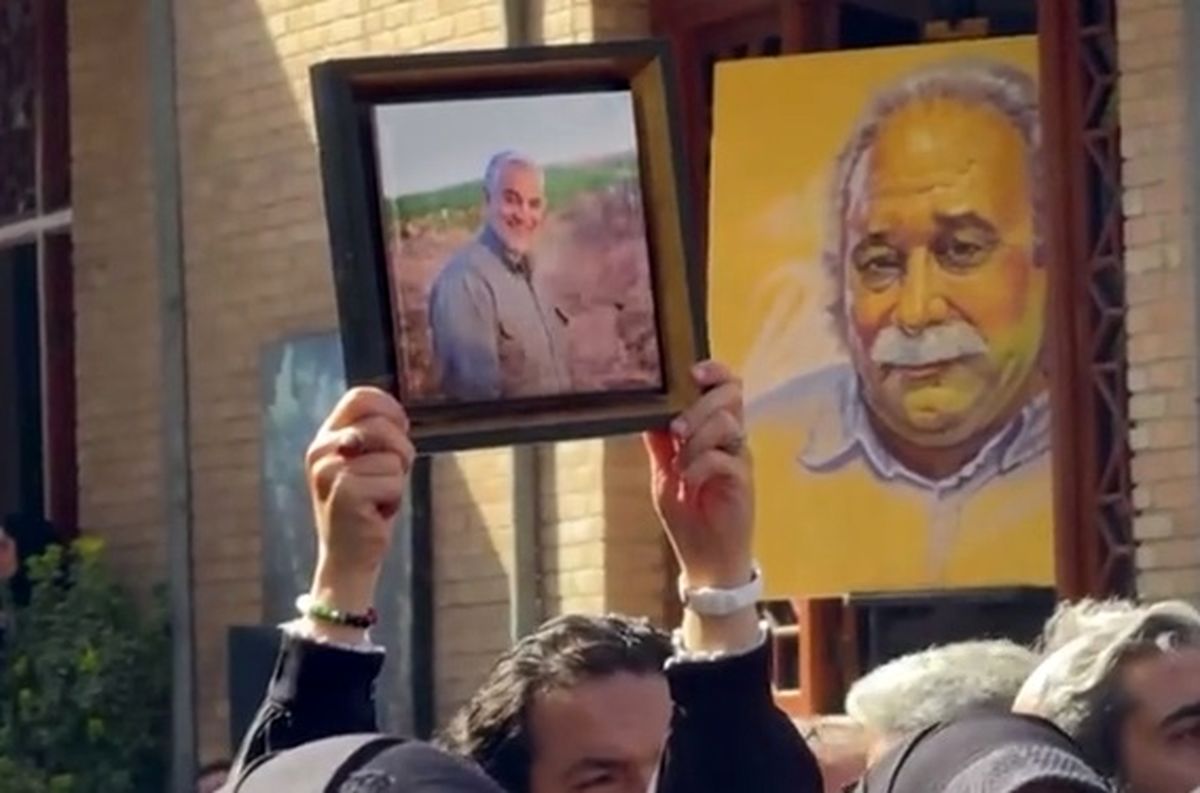 تصویر حاج قاسم در تشییع محمد کاسبی بالا رفت