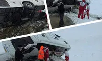 واژگونی اتوبوس در جاده سرخس - مشهد