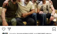 رحمتی در کنار علی کریمی و ستاره‌های سینما