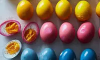 طرز تهیه ترشی تخم مرغ های رنگی با رنگهای طبیعی