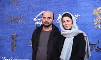 لیلا حاتمی و همسرش در فوتوکال «مردی بدون سایه»