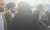 فرزند مقام معظم رهبری در راهپیمایی ۲۲ بهمن