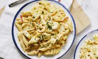 طرز تهیه پاستا چیکن فاهیتا؛ خامه‌ای و خوشمزه