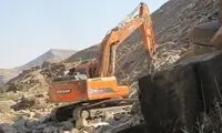 تخریب نقوش سنگی بز کوهی با بلدوزر+عکس