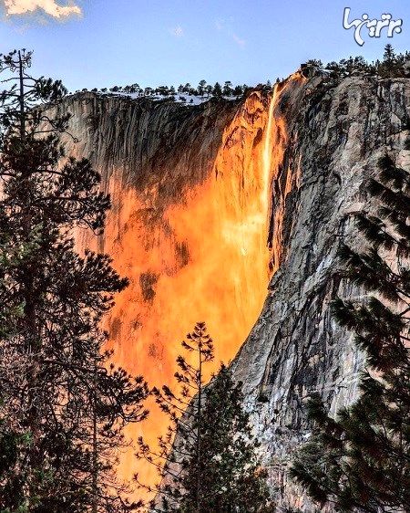 آبشار آتشین در پارک ملی یوسمیت