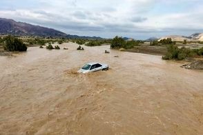 سیلاب کرمان و لحظات نفس‌گیر برای نجات راننده کامیون