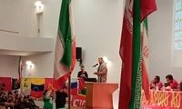 پرچم ۳۰ متری ایران در برزیل به اهتزاز درآمد