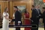 استقبال خانوادگی و صمیمانه پادشاه اسپانیا از قهرمانان جهان 