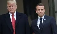 ترامپ و ماکرون هنگام دست‌دادن باهم مچ انداختند!