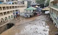 ویدئویی از بارش شدید باران در امامزاده داوود