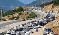 ترافیک سنگین در جاده کرج - چالوس