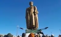 مجسمه شهید رئیسی سقوط کرد