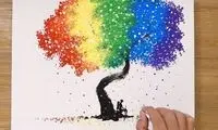  آموزش نقاشی؛ با این درخت بهار رو به اتاقت بیار