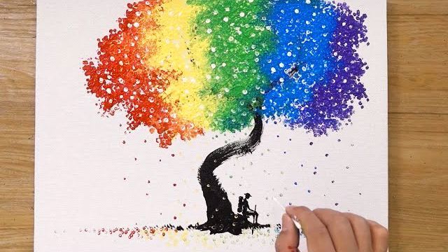  آموزش نقاشی؛ با این درخت بهار رو به اتاقت بیار