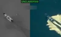 لحظه انهدام قایق ونزوئلایی که ترامپ منتشر کرد