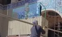 آماده‌سازی محل وداع با پیکر رهبر انقلاب در مصلی