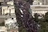 تصاویر هوایی از بدرقه رهبر شهید توسط مردم