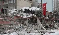 تصویری دلخراش از آوار محل هتل بازیکنان ایرانی