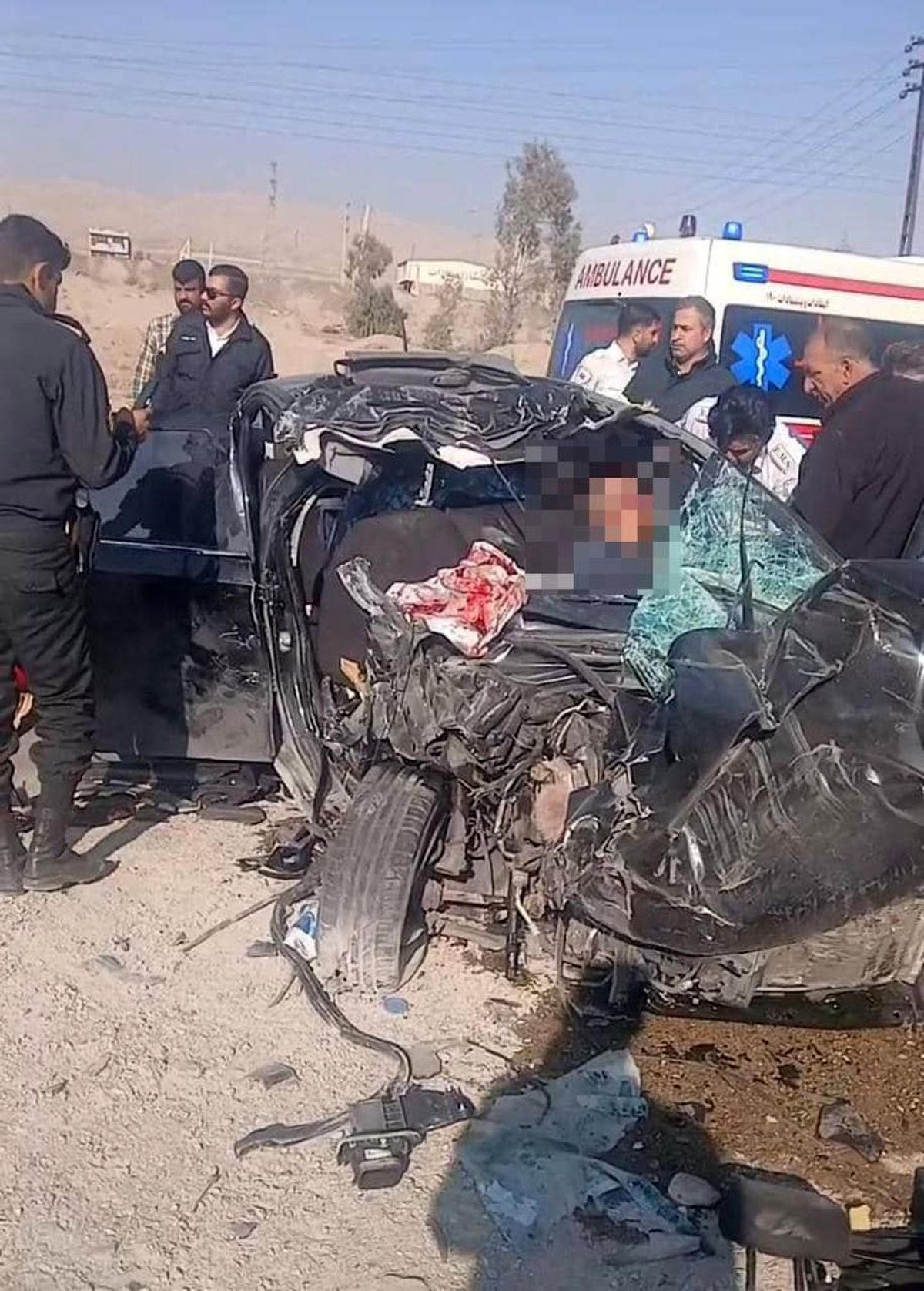 اولین تصاویر از صحنه تصادف همسر معاون پزشکیان